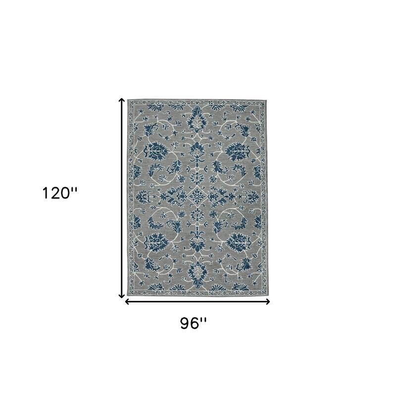 HomeRoots Floral Medallion Traditional Rectangle Area Rug