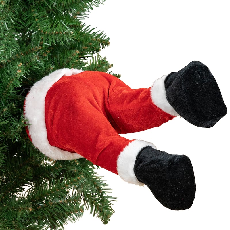 Animated Musical Santa 's Kicking Legs Christmas Village Decor 25.5" - Red