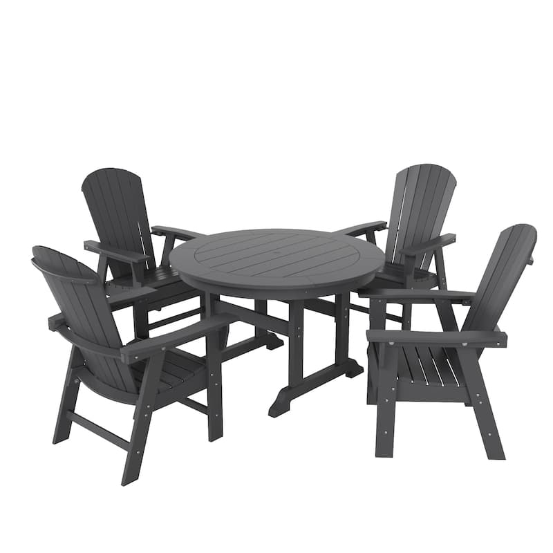 Altura 5-Piece Round Poly Eco-Friendly All Weather Outdoor Dining Set