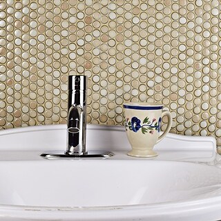 Top Product Reviews For Somertile 12x12 625 Inch Penny Truffle Porcelain Mosaic Floor And Wall Tile 10905936 Overstock