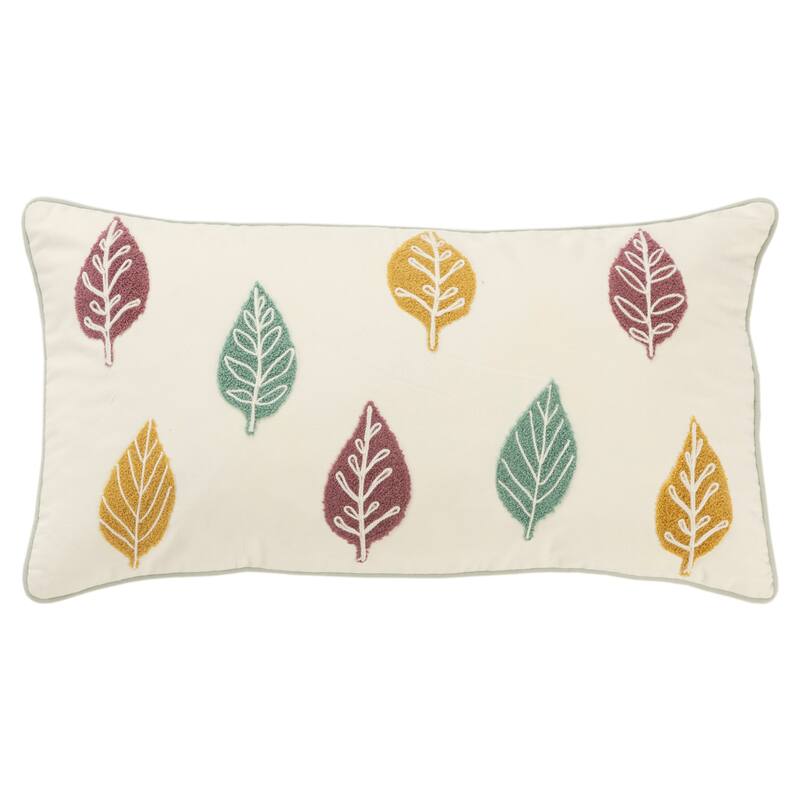 Rizzy Home Transitional Cream Pillow Cover - 14"x26" - Cover Only - Cream - Pillow Covers - Single