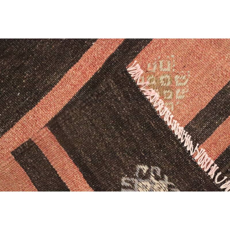 Hand Woven Oriental 100% Wool Carpet Southwestern Tribal Oranges & Rust Kilim Area Rug - 11' 6'' X 5' 11''