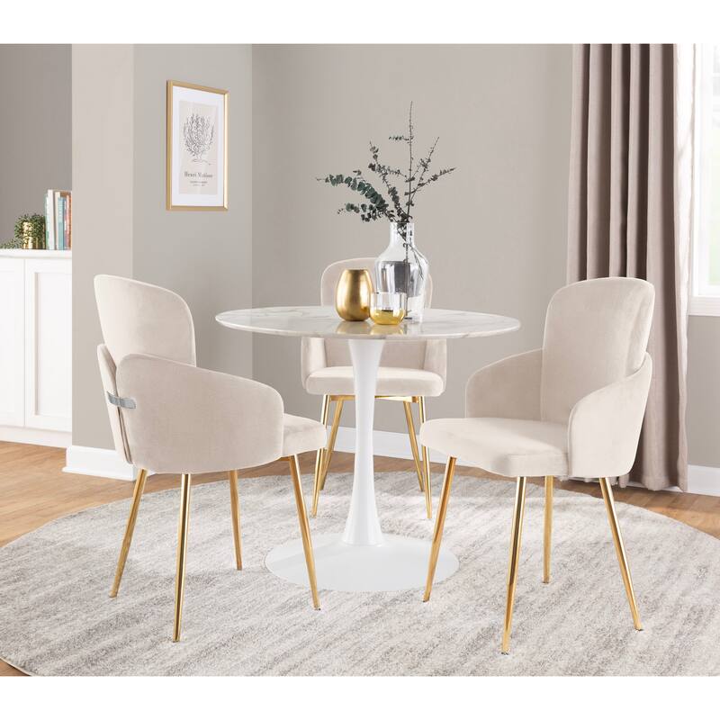 Silver Orchid Dahlia Dining Chair with Metal Legs (Set of 2)