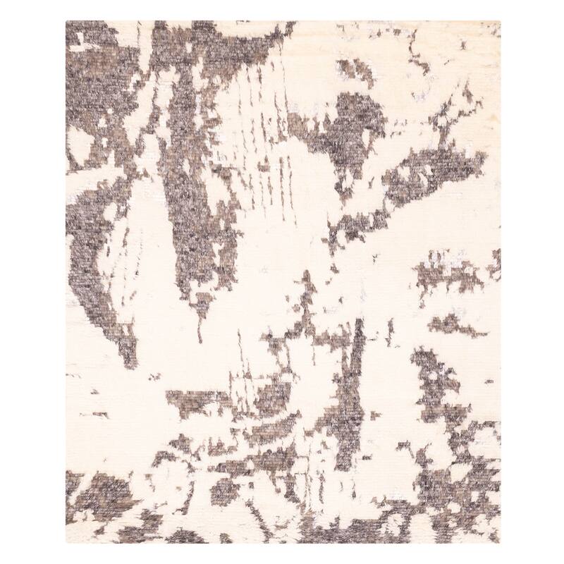 ECARPETGALLERY Hand-knotted Tangier Cream Wool Rug - 8'0 x 9'8