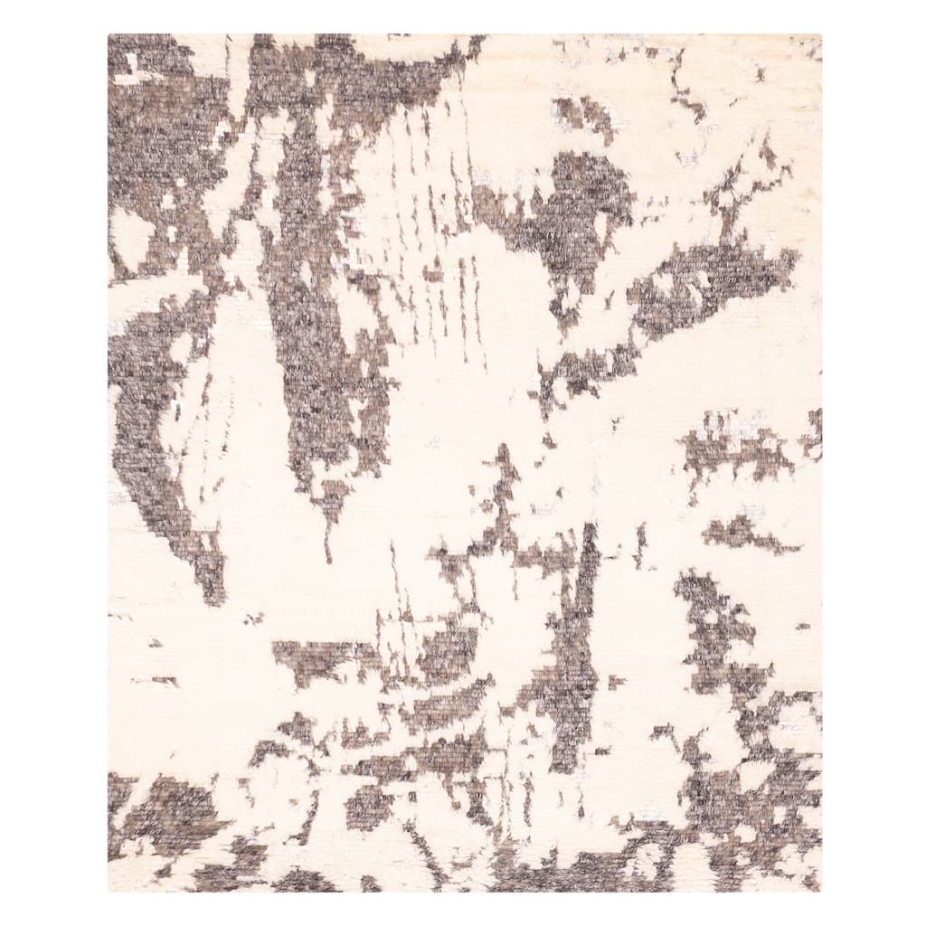 ECARPETGALLERY Hand-knotted Tangier Cream Wool Rug - 8'0 x 9'8