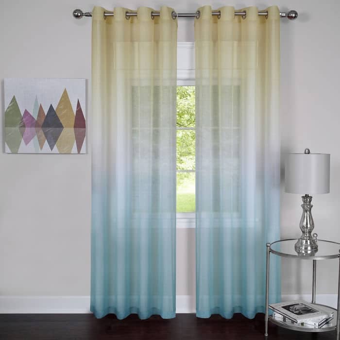 Achim Rainbow Semi-Sheer Grommet Top Curtain Panel - 84 Inches - Blue