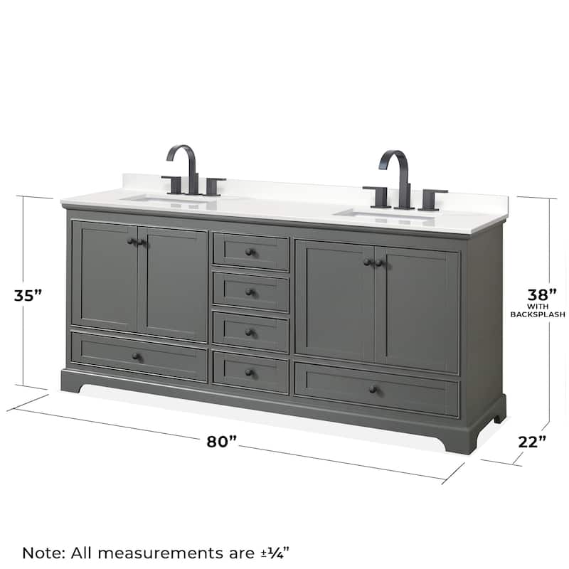 Wyndham Collection WCS202080D-QTZ-US3MXX Deborah 80" Free Standing