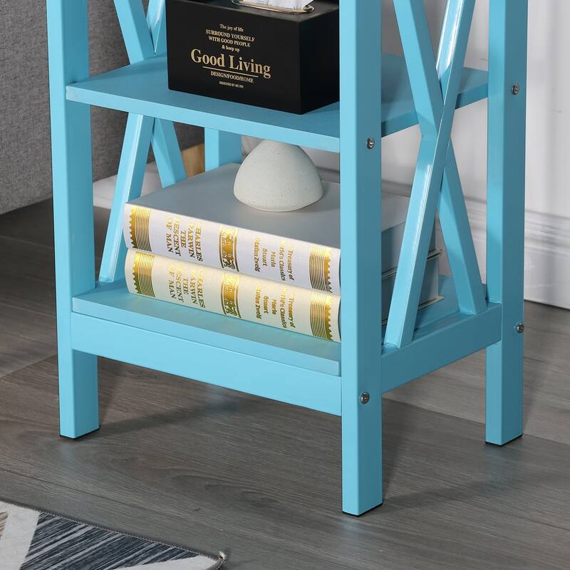 Modern Nightstand with 3-Tier Storage Shelves