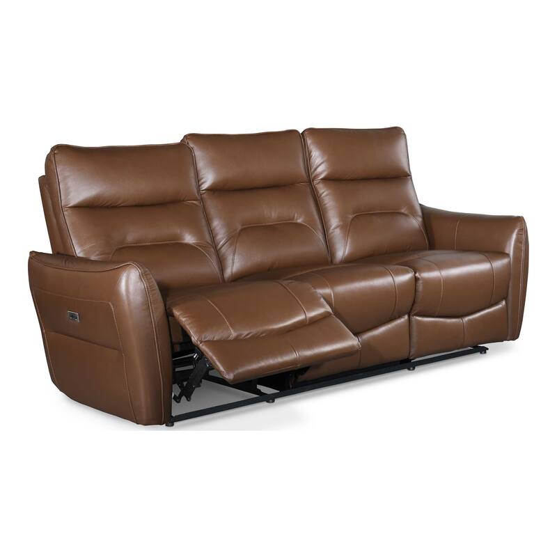 Furniture of America Gemono Modern 3-Piece Power Recline Leather Match Sofa Set