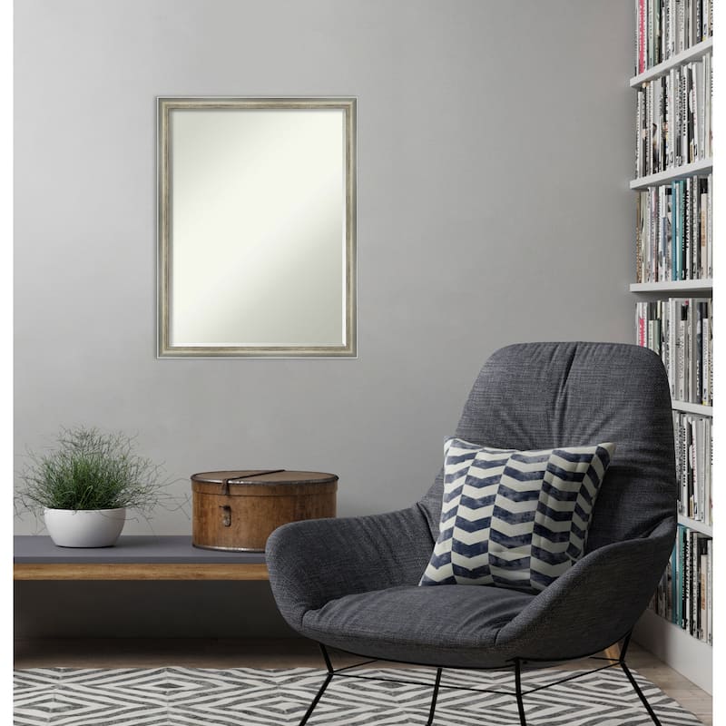 Salon Scoop Half-Inch-Bevel Wood Framed Wall Mirror - Glass Size 18x24
