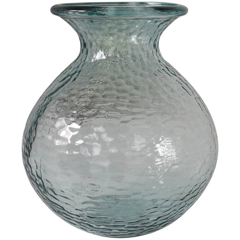 Clear Recycled Glass Handmade Textured Decorative Vase