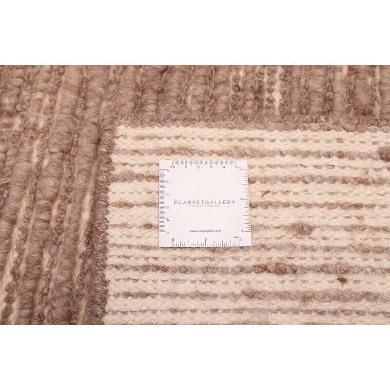 ECARPETGALLERY Hand-knotted Looma Brown Wool Rug - 7'10 x 9'9