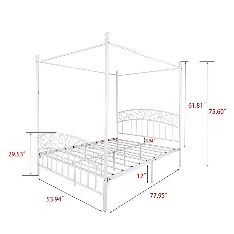 Aufank Classic Metal Canopy Bed Frame, Easy Assembly On Sale Bed Bath & Beyond 35977963