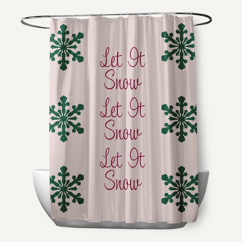 Let It Snow Shower Curtain - Pale Pink