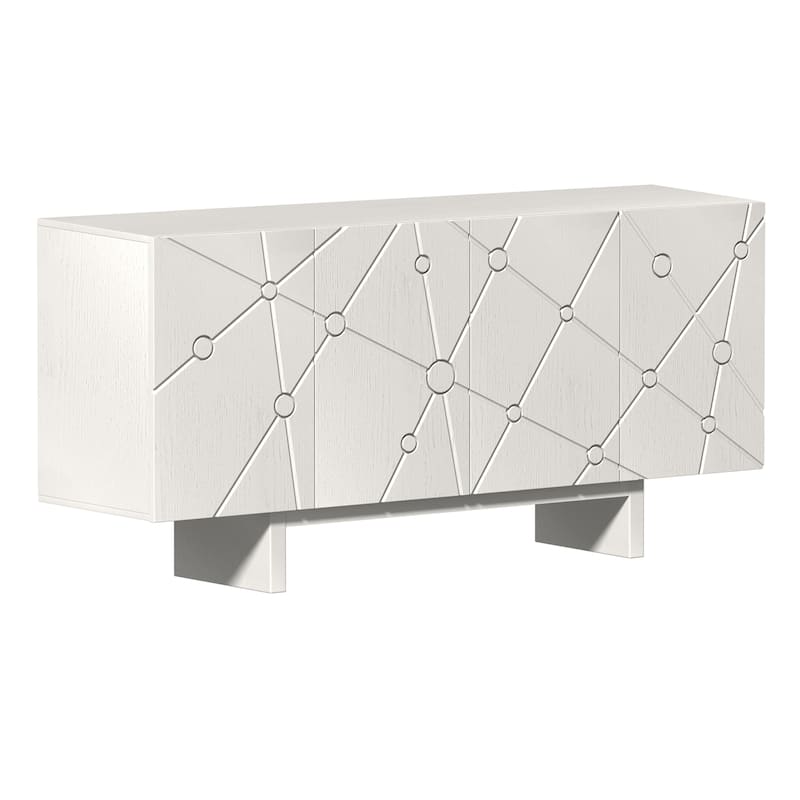 Clihome Modern MDF 4-Door Storage Buffet Sideboard