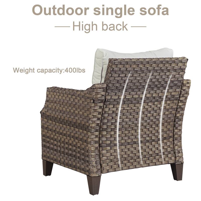 Pocassy 2PCS Outdoor Patio Chair with Cushion