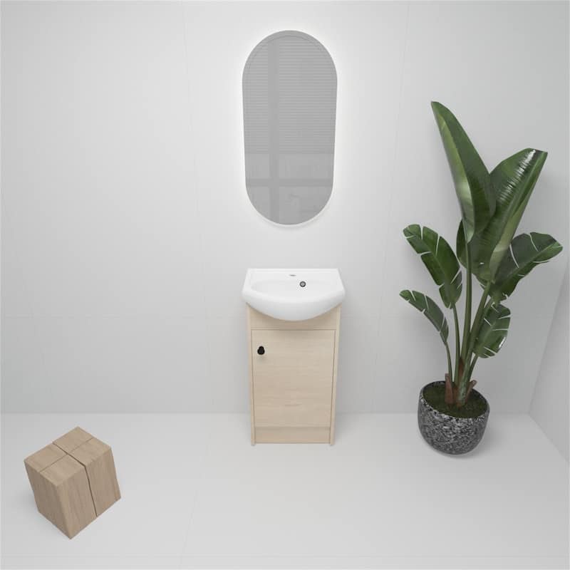 Freestanding 18 Inch Bathroom Vanity With Sink