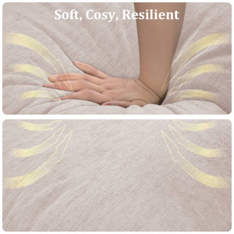 114.5"Modern L Shaped Chenille Sofa Couch Reversible Ottoman With Storage Removable and Washable Cushions Sofa