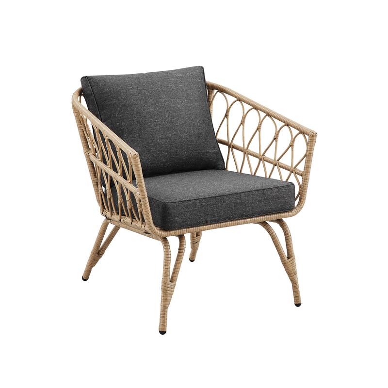 Corvus Gandia 4-piece Outdoor Resin Wicker Patio Conversation Set with Cushions