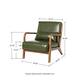 Glitzhome 30"H Mid-Century Modern PU Leather Accent Armchair with Rubberwood Frame
