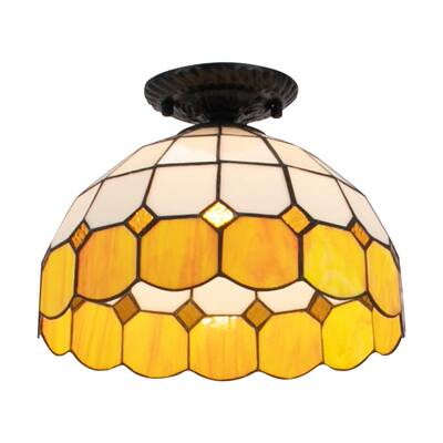 Tiffany Ceiling Light Fixture Semi Flush Mount Lamp