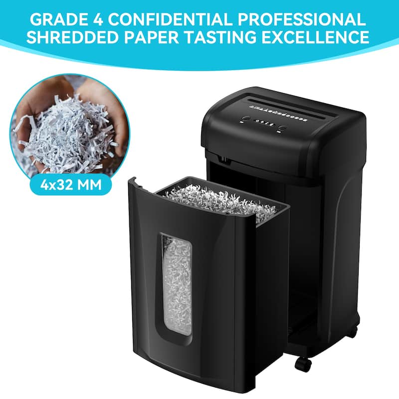 Large Commercial Heavy Duty 22 Sheet High Security Paper Shredder with 9.24 Gallons Pullout Waste Bin