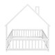 preview thumbnail 10 of 8, Full Size House Floor Montessori Bed with Fence and Roof, White