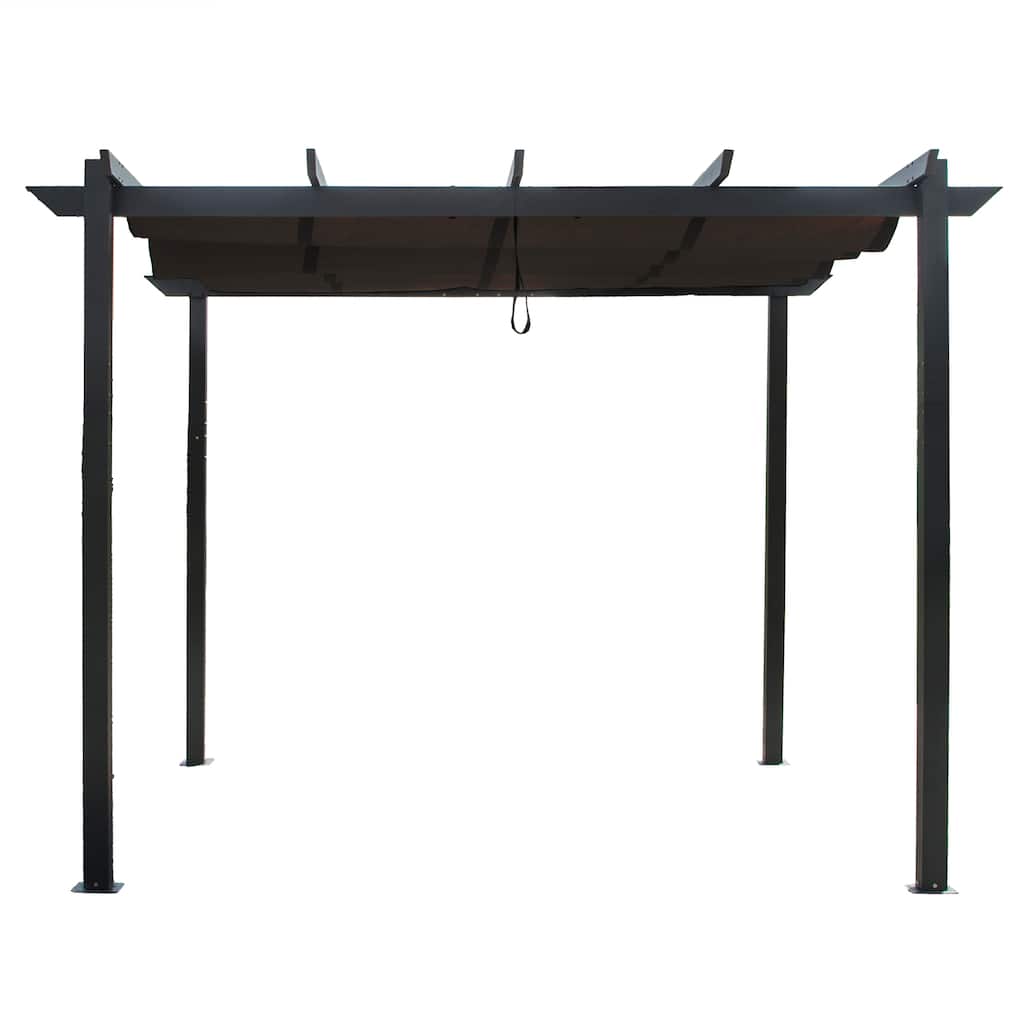 ALEKO DIY Frame Outdoor Retractable Canopy Pergola 13 x 10 ft Black