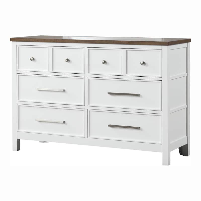 Furniture of America Althea Modern Farmhouse 6-Drawer Solid Wood Dresser
