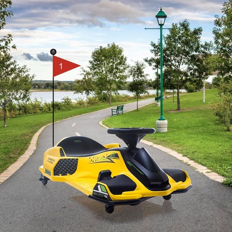 24V Kids Drift Go Kart, Electric Drifting Car with 180w Brushless Motor for Kids Best Gift