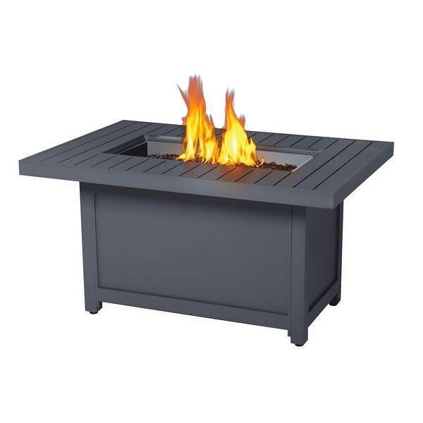 Napoleon Hamp1 Hamptons 40000 Btu 50 Wide Liquid Propane Rectangular Outdoor Fireplace Table Grey
