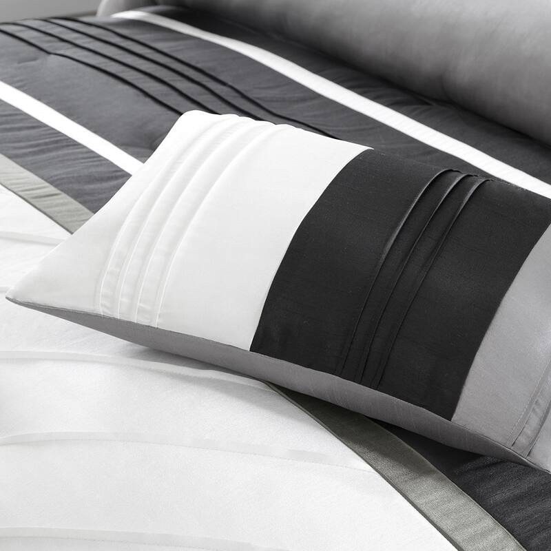 GDF Studio - 7-Piece Faux Silk Comforter Set with Decorative Pillows