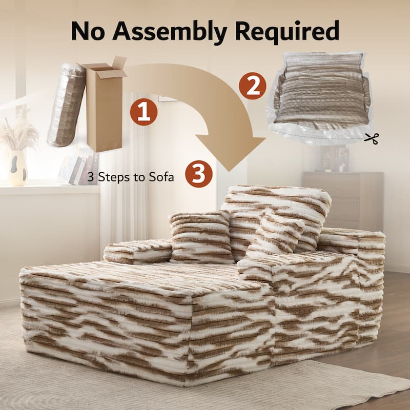 OVIOS Plush Convertible Floor Lounge Sofa
