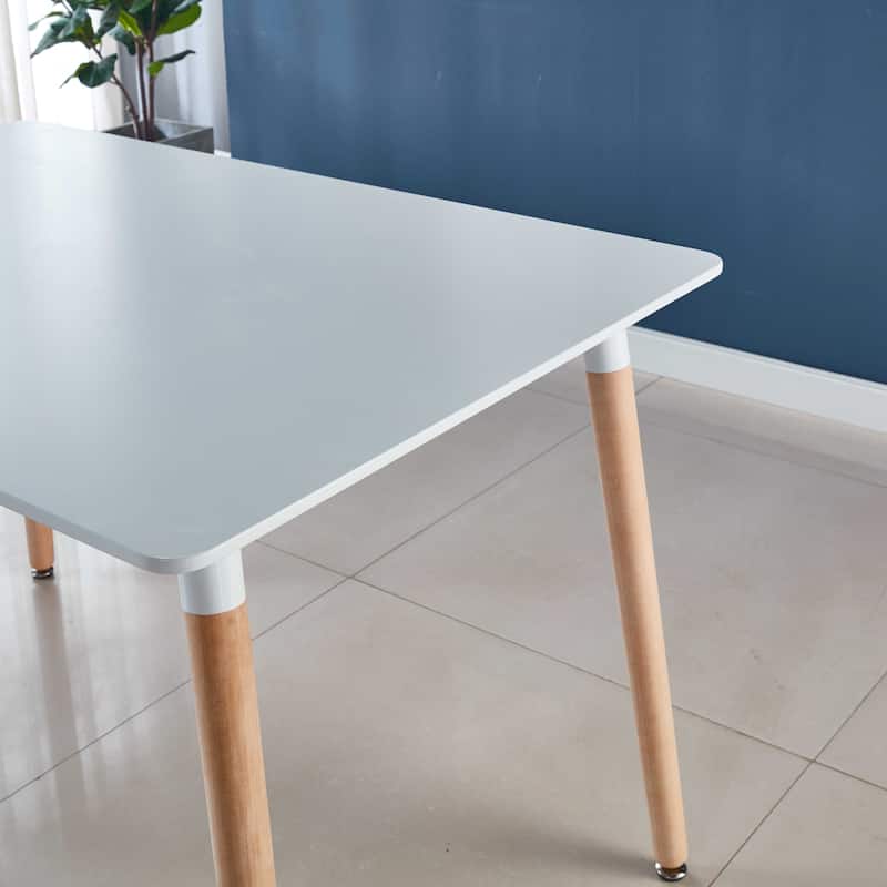 Modern Table with Metal Legs, Simple Design, Easy Assembly, Smooth and Cleanable Surface,for Office or Living Room