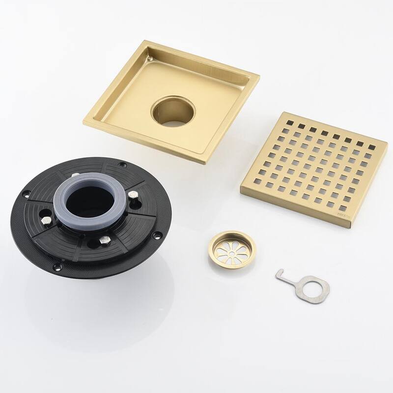 Topcraft 6-Inch Stainless Steel Square Floor Drain