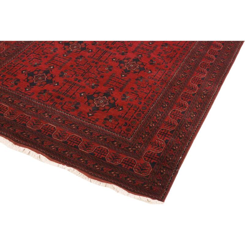 Tribal Biljik Khal Mohammadi Colson Red/Black Rug - 5'9'' x 7'8''