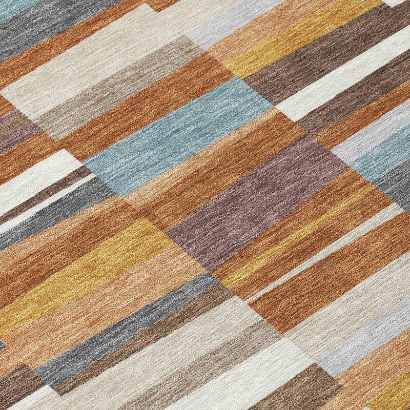 Machine Washable Indoor/ Outdoor Modern Antonito Chantille Rug