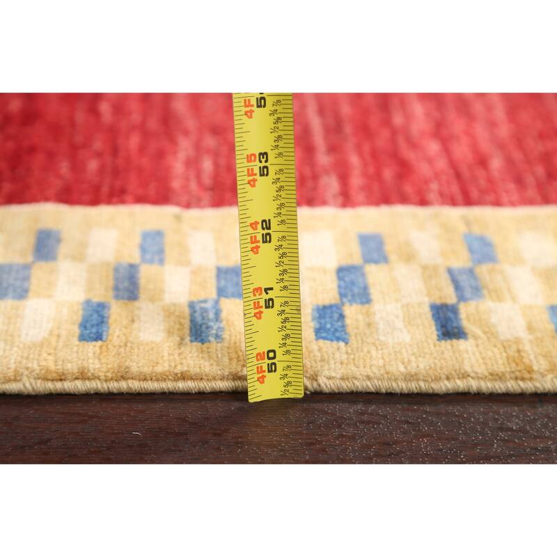 Bordered Gabbeh Kashkoli Oriental Wool Runner Rug Hand-knotted Carpet - 2'8" x 9'10"