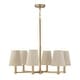 preview thumbnail 4 of 2, 28" W x 36" H 6-Light Chandelier in Matte Brass with Tapered Bleached Natural Rope Shades - 30"W x 13"H
