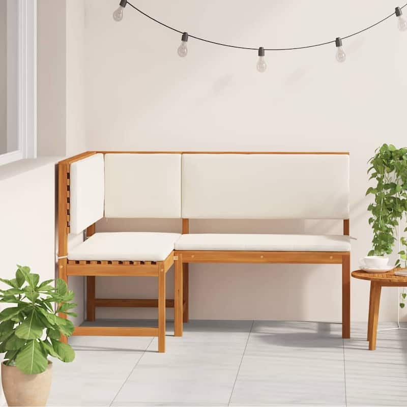 vidaXL Garden Corner Bench Brown 140 x 100 x 91cm Solid Acacia wood - 55.1 x 39.4 x 35.8
