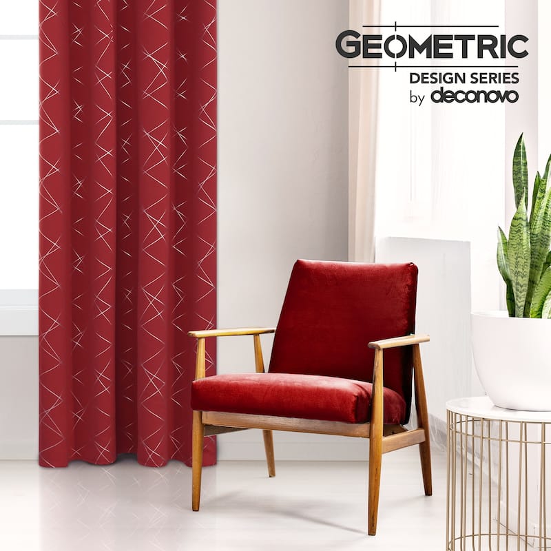Deconovo 52 Inch Geometric Print Curtain Panel Pair(2 Panel)