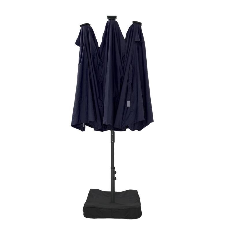 180'' x 108'' Rectangular Fiberglass Lighted Market Umbrella with Base