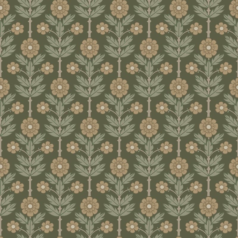 A-Street Prints Aya Green Floral Wallpaper