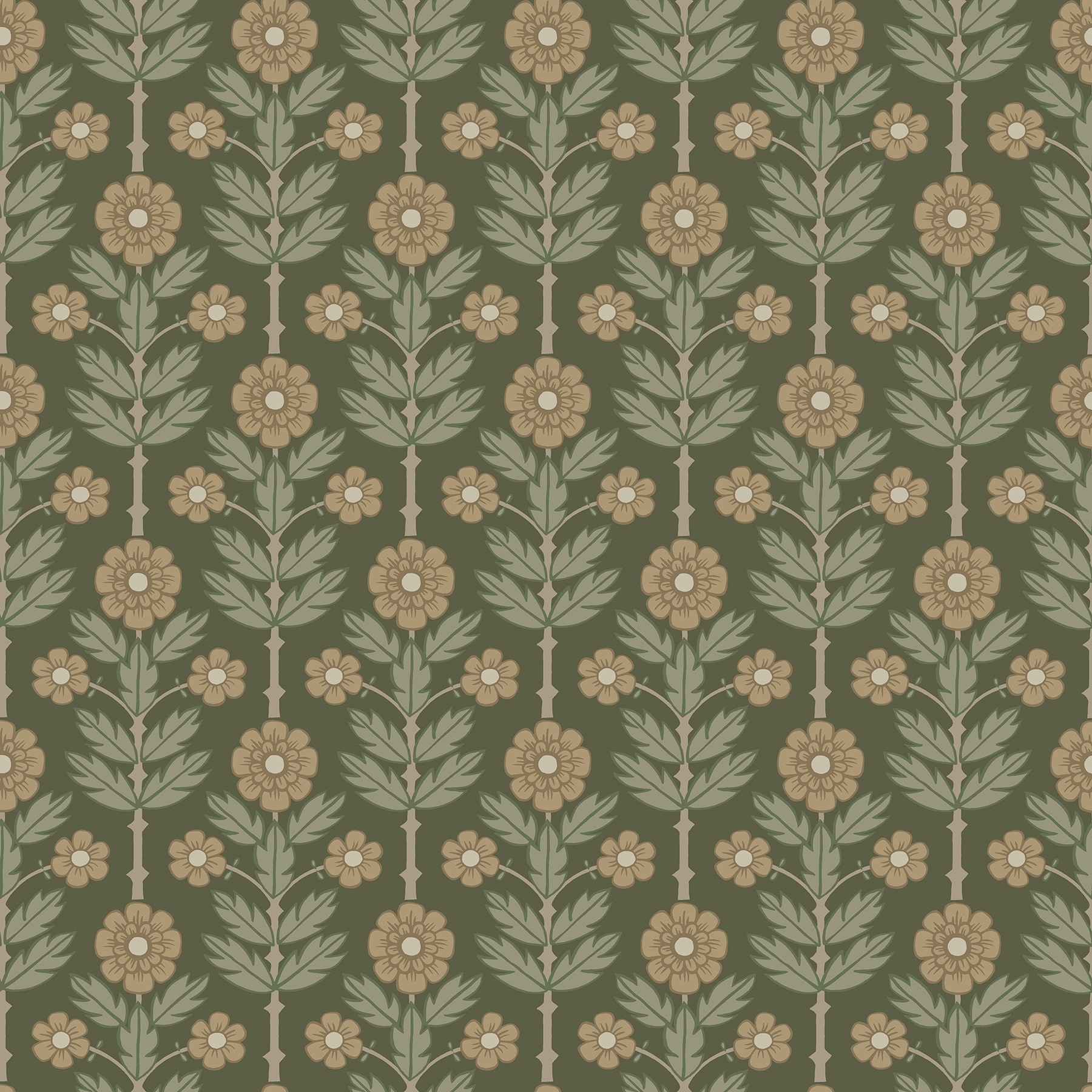 A-Street Prints Aya Green Floral Wallpaper