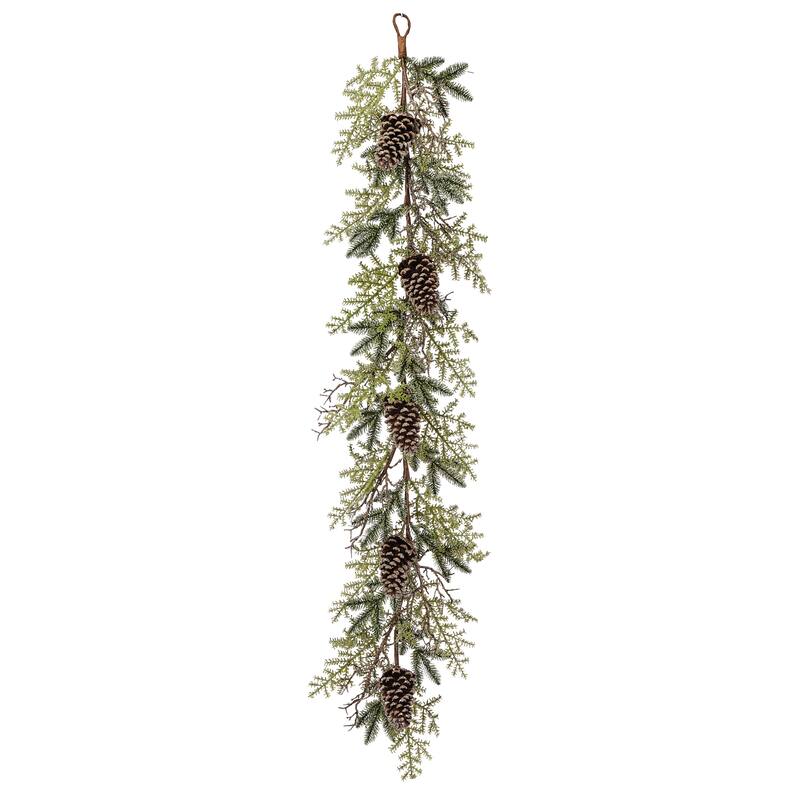 60" Iced Nothwood Evergreen Pinecone Garland