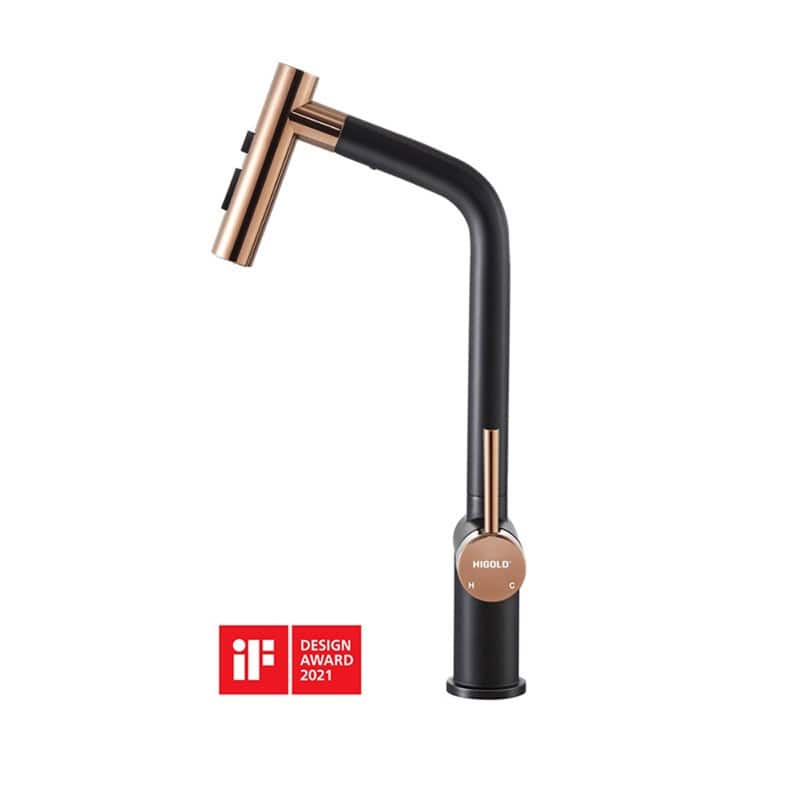 HIGOLD Kitchen Faucet with Pull Down Sprayer, Cold & Hot Water Function