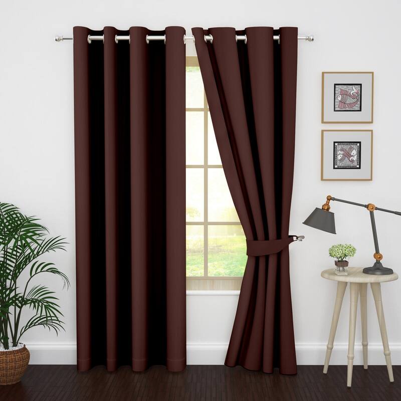 Polyester Thermal Insulated Blackout Curtains by Ample Decor- 2 Panels