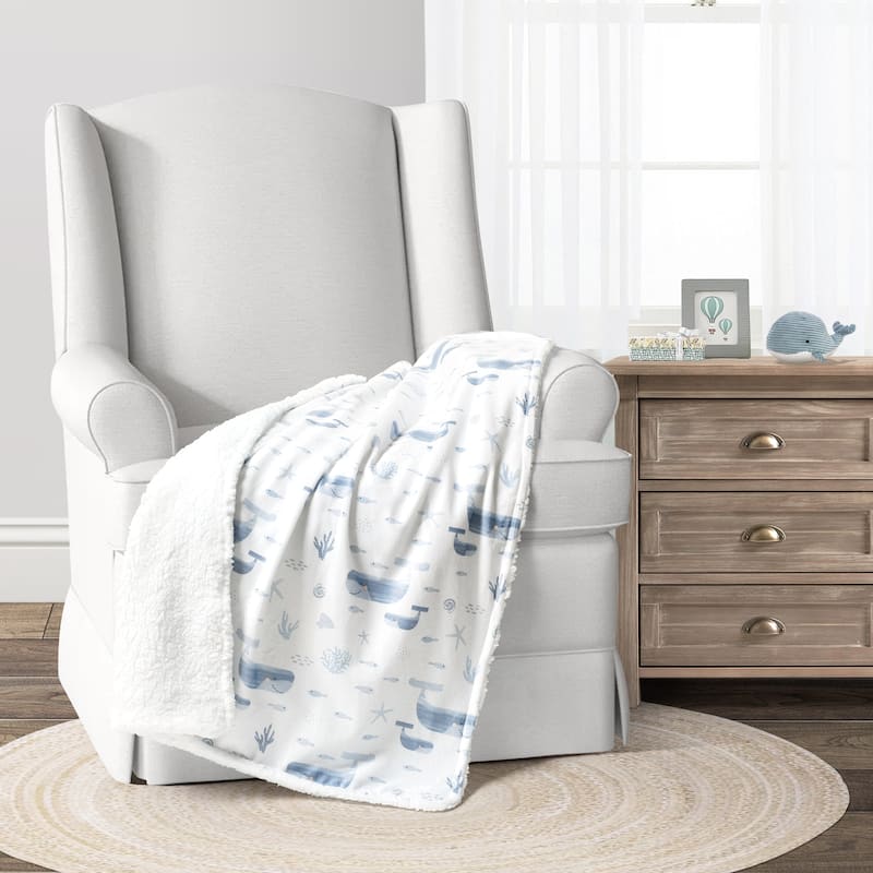 Lush Decor Baby Seaside Sherpa Blanket - 40"x30"