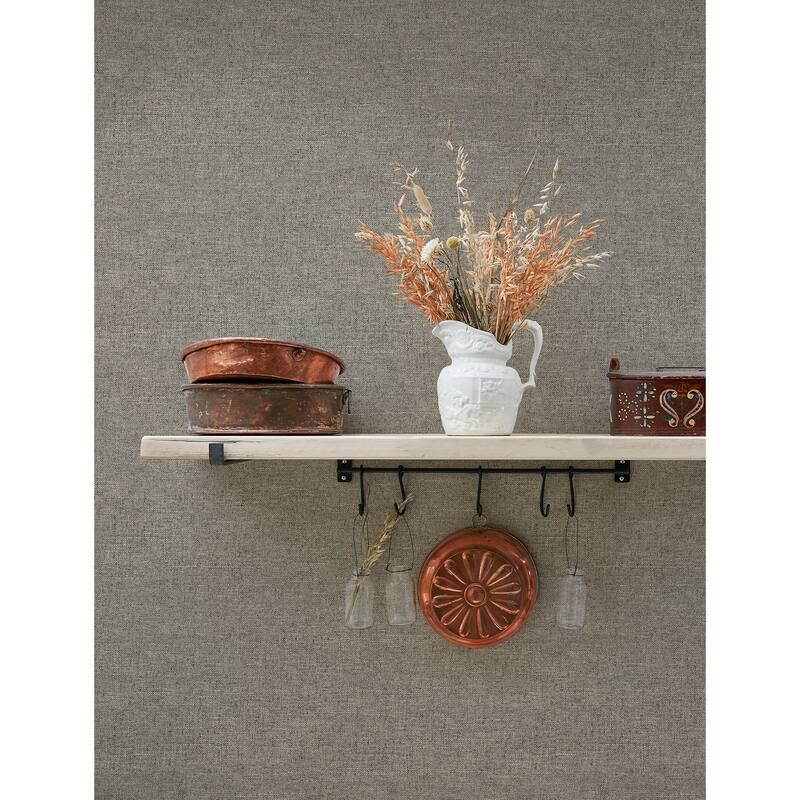 Chesapeake Chambray Grey Fabric Weave Wallpaper