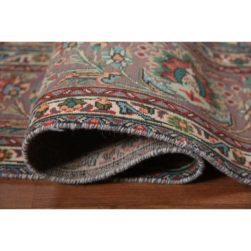 Hand Knotted Oriental 100% Wool Carpet Traditional Floral Red Tabriz Area Rug - 12' 8'' X 9' 8''